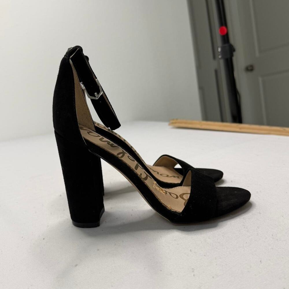 Sam Edelman black suede block heel sandals with ankle strap size 5 - Picture 7 of 8
